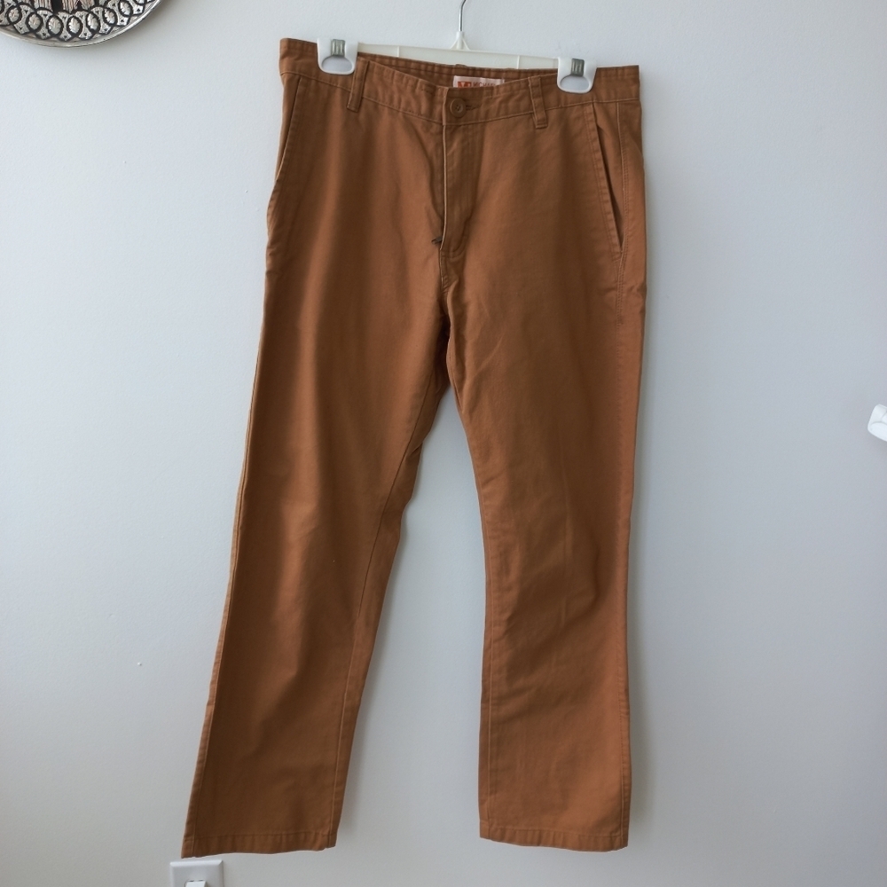 Michael Brandon Men's Tan Chinos Versatile Cotton Twill Size 30 X 30 US